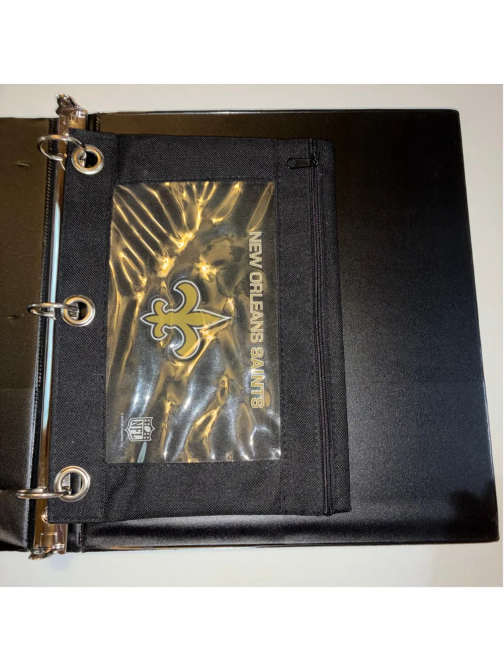 New Orleans Saints NFL 3-Ring Binder with Pencil Case Black and Gold